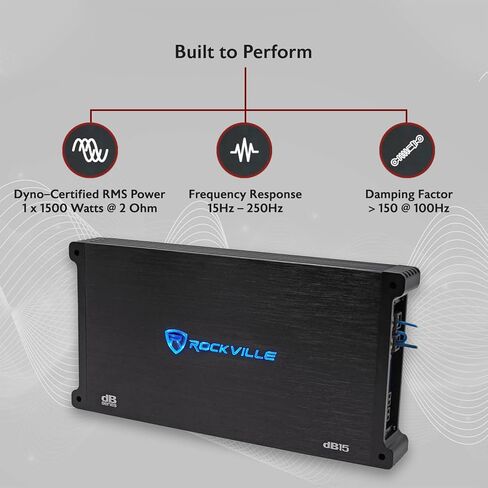 Rockville dB10 800w Peak Mono Car Audio Amplifier 200w RMS @ 4 Ohms in Saudi Arabia