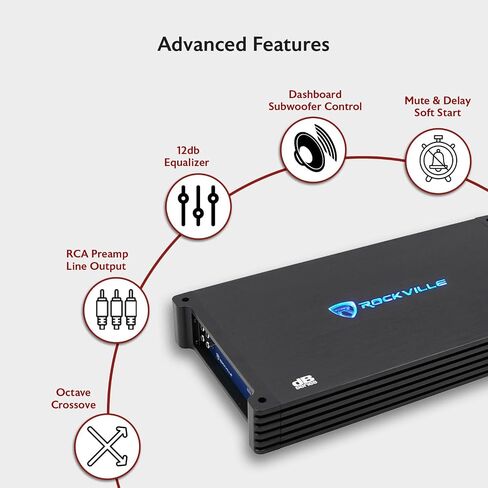 Rockville dB10 800w Peak Mono Car Audio Amplifier 200w RMS @ 4 Ohms in Saudi Arabia