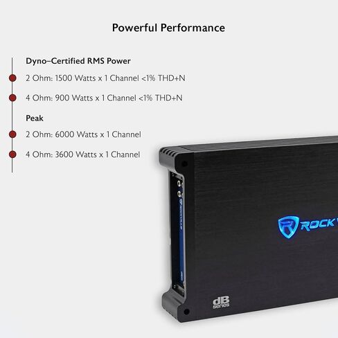 Rockville dB10 800w Peak Mono Car Audio Amplifier 200w RMS @ 4 Ohms in Saudi Arabia