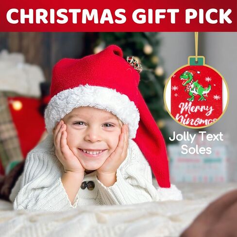 HAPPYPOP Christmas Gifts Stocking Socks for Boys Girls - Dinosaur Socks Xmas Stocking Stuffers for Toddler Pre-teen in Saudi Arabia