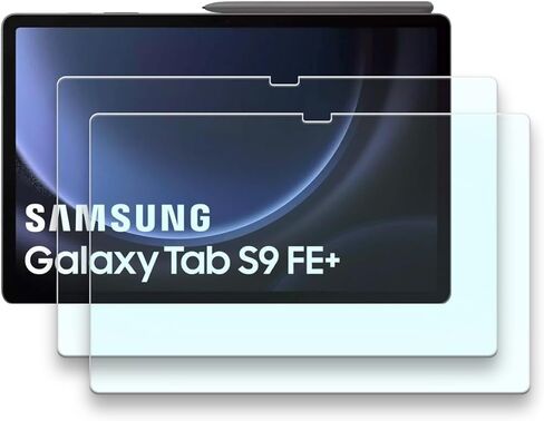 [عبوة من قطعتين] واقي شاشة من الزجاج المقوى متوافق مع هاتف Samsung Galaxy Tab S9 FE+ 12.4 بوصة، طبقة مقسى عالية الدقة، صلابة 9H، مضاد للخدش، حساس للمس، حماية من السقوط in Kuwait