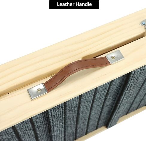 QWORK Foldable Dog Ramp for Couch | Wooden Pet Ramp with 5 Adjustable Heights & Slip-Resistant Carpet | for Injured, Elder, or Small Pets, Folding Portable Dog Car Ramps, for Car Couch Bed Stairs in Saudi Arabia