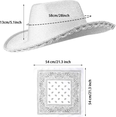 Cowboy Hat Costume Cowgirl Hat with Heart Shaped Sunglasses & Bandana for Western Cowboy Halloween Cosplay Dress Up in Saudi Arabia