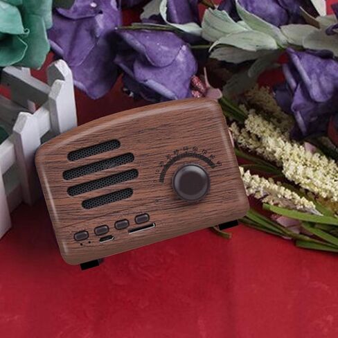 Zopsc Retro Bluetooth Speaker, Strong Bass Portable Vintage Bluetooth Speakers, Cute Old Fashioned Classic Speaker for Kitchen Desk Bedroom Office Party (Walnut) in Saudi Arabia