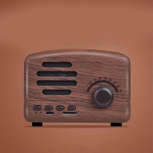 Zopsc Retro Bluetooth Speaker, Strong Bass Portable Vintage Bluetooth Speakers, Cute Old Fashioned Classic Speaker for Kitchen Desk Bedroom Office Party (Walnut) in Saudi Arabia