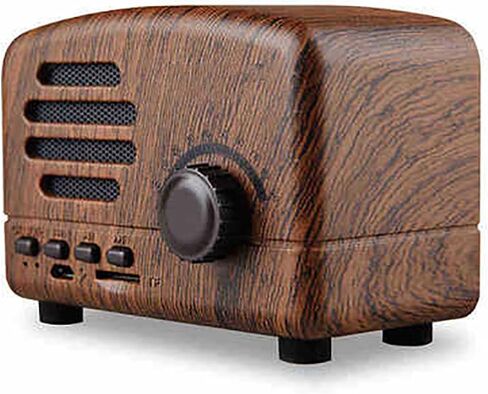 Zopsc Retro Bluetooth Speaker, Strong Bass Portable Vintage Bluetooth Speakers, Cute Old Fashioned Classic Speaker for Kitchen Desk Bedroom Office Party (Walnut) in Saudi Arabia
