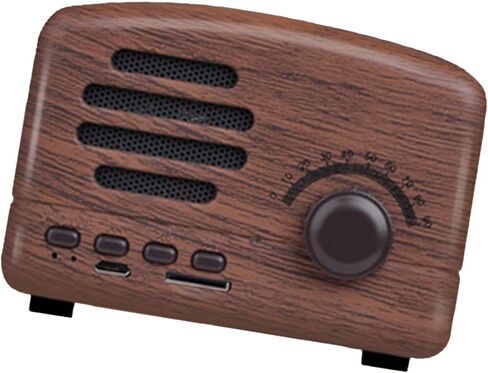 Zopsc Retro Bluetooth Speaker, Strong Bass Portable Vintage Bluetooth Speakers, Cute Old Fashioned Classic Speaker for Kitchen Desk Bedroom Office Party (Walnut) in Saudi Arabia