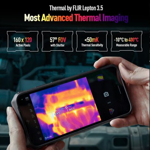 Ulefone Armor 18T Ultra 5G هاتف متين، كاميرا تصوير حراري، 24 جيجابايت + 512 جيجابايت أبعاد 7050 Android 13، كاميرا 108 ميجابكسل، 6.58 بوصة FHD + 9600 مللي أمبير هواتف ذكية متينة 4G LTE 5G HiFi NFC FM OTG in Kuwait