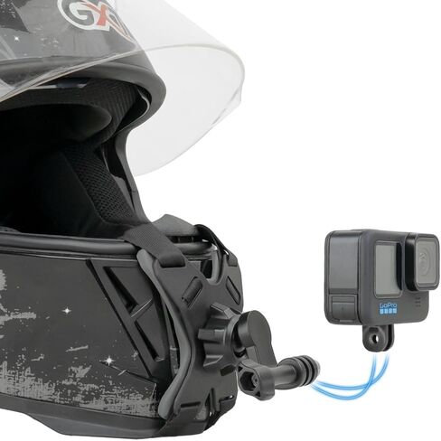 خوذة دراجة نارية بحزام للذقن متوافقة مع GoPro Hero 13/12/11/10، DJI Osmo Action 5 Pro/4/3، AKASO، Insta360 والمزيد (GY-02) in Kuwait