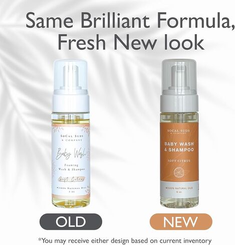 SoCal Suds & Company - شامبو وغسول للجسم رغوي عضوي 2 في 1 - صابون قشتالي نباتي طبيعي يغسل البشرة الحساسة، يحتاج إلى مكونات مغذية ومهدئة لحديثي الولادة - حمضيات ناعمة، 32oz in Kuwait