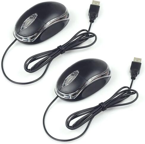 2PCS Mini Optical Wired Mouse Game Mouse USB LED Ergonomic Design Mice for PC/Laptop/Notebook in Saudi Arabia