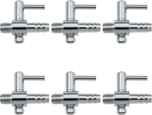 6 PCS Aquarium Metal Gang Valves One Way Air Flow Tubes Aquarium Fish Tank Air Flow Control Lever Pump Single Way Valve for Air Pump Fish Tank Air System in Kuwait