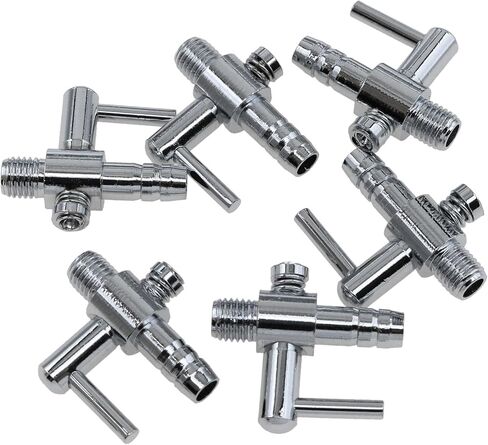 6 PCS Aquarium Metal Gang Valves One Way Air Flow Tubes Aquarium Fish Tank Air Flow Control Lever Pump Single Way Valve for Air Pump Fish Tank Air System in Kuwait