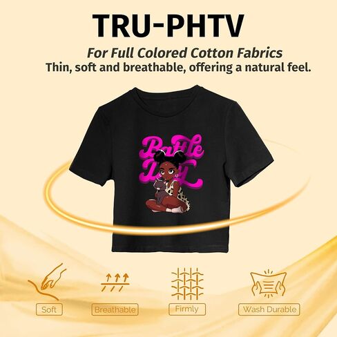 قناع نقل الحرارة TransourDream Tru-Heat لفينيل نقل الحرارة الداكن القابل للطباعة (10 ورقات، 8.5x11) حديد شفاف على شريط نقل لفينيل HTV القابل للطباعة in Kuwait