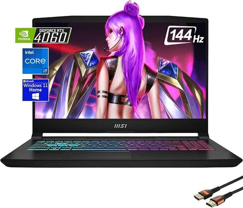كمبيوتر محمول MSI Katana 15 للألعاب، شاشة 15.6 بوصة 144 هرتز FHD، الجيل الثالث عشر Intel Core i7-13620H، GeForce RTX 4060 8GB، WiFi 6، 4-Zone RGB Backlit KB، Win 11 Home، w/HDMI (ذاكرة وصول عشوائي 32 جيجابايت | 2 تيرابايت PCIe SSD) in Saudi Arabia