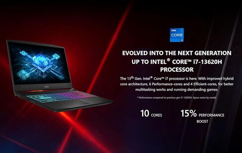 كمبيوتر محمول MSI Katana 15 للألعاب، شاشة 15.6 بوصة 144 هرتز FHD، الجيل الثالث عشر Intel Core i7-13620H، GeForce RTX 4060 8GB، WiFi 6، 4-Zone RGB Backlit KB، Win 11 Home، w/HDMI (ذاكرة وصول عشوائي 32 جيجابايت | 2 تيرابايت PCIe SSD) in Saudi Arabia