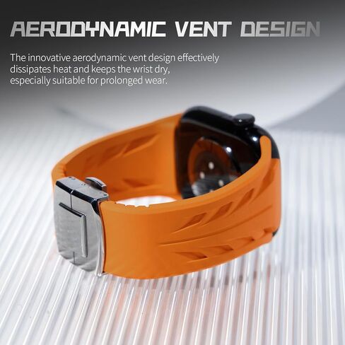 Silicone Sports Band For Apple Watch Ultra & Ultra 2 Band 49mm 46mm 45mm 44mm 42mm Designed for Men Luxury Cool Supercar Appearance Rubber Strap for iWatch Series 10 9 8 7 6 5 4 SE in Saudi Arabia