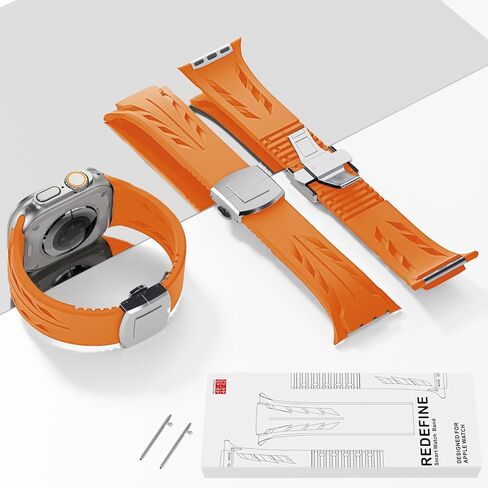 Silicone Sports Band For Apple Watch Ultra & Ultra 2 Band 49mm 46mm 45mm 44mm 42mm Designed for Men Luxury Cool Supercar Appearance Rubber Strap for iWatch Series 10 9 8 7 6 5 4 SE in Saudi Arabia