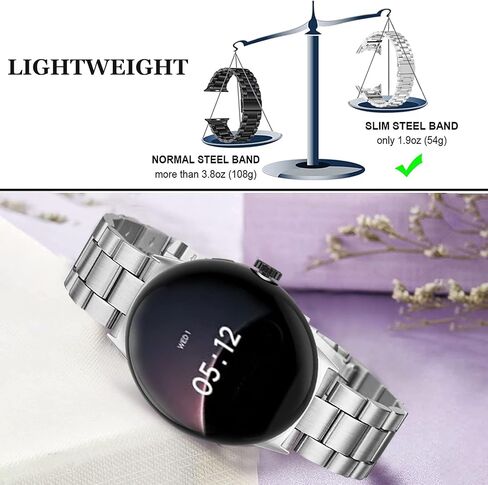 NINKI Stainless Steel Slim Band Compatible for Google Pixel Watch 3 41mm Band/Pixel Watch 2 Women Men,No Gap Metal Loop Replacement Wristband Bracelet Thin Bands for Pixel Watch 3 Band Strap Silver in Saudi Arabia