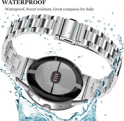 NINKI Stainless Steel Slim Band Compatible for Google Pixel Watch 3 41mm Band/Pixel Watch 2 Women Men,No Gap Metal Loop Replacement Wristband Bracelet Thin Bands for Pixel Watch 3 Band Strap Silver in Saudi Arabia