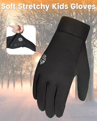 RIGWARL Kids Winter Gloves Water Repellent, Anti-Slip Kids Biking Gloves for Boys Girls Aged 2-10, Touchscreen Kids Fleece Gloves for Hiking Climbing Running Cycling School Sports in Kuwait