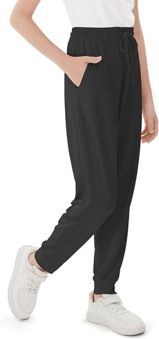 Resinta Girls' Dry-Fit Jogger Sweatpants Lounge Soft Athletic Performance Kids Joggers with Pockets & Drawstring in Kuwait