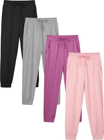 Resinta Girls' Dry-Fit Jogger Sweatpants Lounge Soft Athletic Performance Kids Joggers with Pockets & Drawstring in Kuwait