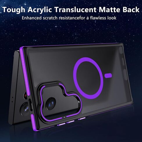 TIANNIUKE for Samsung Galaxy S24 Ultra Case, Compatible with MagSafe, Anty-Slip Grip,Military-Grade Protective, Adjustable Kickstand Phone Case, Magnetic Case (Purple) in Saudi Arabia