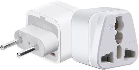 (2pack) EU Plug 2 pin to 3 Hole a Variety of National Socket Travel Conversion Plugs,European Standard Plug Travel Adapter,2 Prong Plug to 3 Hole Socket for AUS/US/UK (Black) in Kuwait