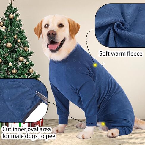 Full Body Dog Winter Coat Fleece Dog Sweater Warm Dog Pajamas for Large Medium Dogs Jacket Winter Dog Costume Stretchy Dog Sweatshirt Dog Fleece Onesie Warm Dog Clothes Christmas Jumpsuit in Saudi Arabia