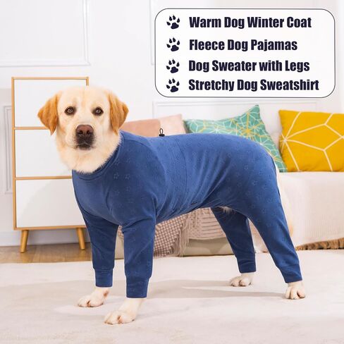 Full Body Dog Winter Coat Fleece Dog Sweater Warm Dog Pajamas for Large Medium Dogs Jacket Winter Dog Costume Stretchy Dog Sweatshirt Dog Fleece Onesie Warm Dog Clothes Christmas Jumpsuit in Saudi Arabia
