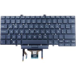 Laptop Keyboard,Latin Spanish,Backlit Keyboard,No Keyboard Trim,Compatible with DELL Latitude 5400 5401 5410 5411 7400 7410 Series Laptop,Dual Pointing