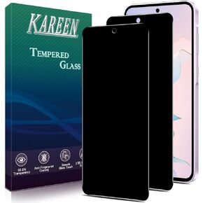 KAREEN [2-Pack] Privacy Screen Protector for Samsung Galaxy A35 5G Tempered Glass, Bubble Free, 9H Hardness, Case Friendly，Anti-Spy Black Clear