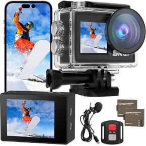 Ourlife 5K Action Camera, Waterproof Sport Camera Underwater 131FT with Dual Screen, Remote Control Anti-Shake WiFi Video Camera 5K/30FPS 4K/30 60FPS 720P Adjustable, 2 inchesTouch Screen Camera