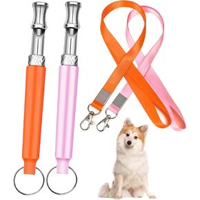 Dog Whistle to Stop Barking Neighbors Dog Training Tools High Pitch Dog Training Whistle Copper Core Dog Whistles for Recall and Pet Behavior Control (2 Pcs)