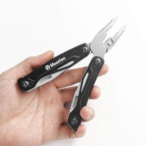 Maarten Multitool Pliers, 13 in 1 Stainless Steel Pocket Multi Tool Pliers with Pocket Clip, Portable Safety Locking Multi-Plier with Folding Saw, Bottle Opener and Durable Nylon Sheath