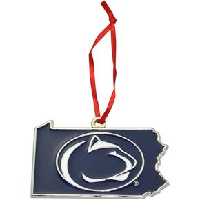 UNC Tar Heels State Shape Metal Christmas Ornament