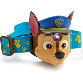 Paw Patrol Brainstorm Chase Head Torch - Lights N' Sounds Flashlight, Adorable Pup Design, Adjustable Strap, LED Light, Nickelodeon, Kids Ages 3+