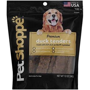 PetShoppe Premium Duck Tenders Dog Treats Made in USA Only All Natural (12 Oz)