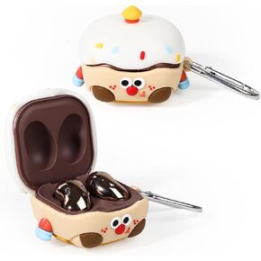 Silicone Case for Galaxy Buds FE(2023) /Buds2 Pro(2022) /Buds 2(2021) /Buds Pro(2021) /Buds Live(2020), XMBYGY Cute Cartoon Protective Cover with Carabiner for Samsung Wireless Earbuds (Reese)