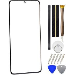 بديل زجاج الشاشة الأمامية لهاتف Samsung Galaxy S21 Ultra 5G SM-G998B SM-G998B/DS جزء إصلاح الزجاج الخارجي مع مجموعة أدوات أسود 6.8 in Kuwait
