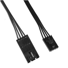 Aircraft Head 4PIN Male to Female Extension Cable Light Line 35cm Flat Cable Suitable for Corsair 4PIN RGB Extension Cable Converter Adapter Cable Black