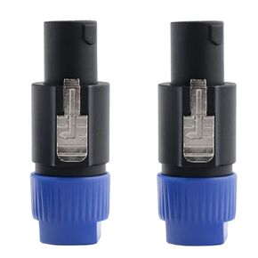 NL4FC speakon cable amplifier connector, Audio Speaker Plug Twist Lock 4 Pole Speaker Plug compatible with Neutrik Speakon NL4FC, NL4FX, NLT4X, NL2FC - 2 PCS