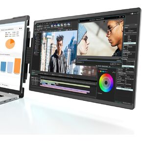 L LIMINK 14 inch Laptop Screen Extender, 14" FHD 1920 X 1200P IPS Display, Aluminum Alloy Attachable Portable Monitor for 13.3-16" Laptop, Dual External Monitor for Mac/Wins - ET14