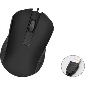 Wired USB Computer Mouse-Wired Mouse with Ergonomic Design, USB Computer Mouse for Laptops and PCs,Office and Home Mice (Black, Wired)