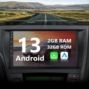 [2024 Latest 2G+32G] 2 Din Android 13 Car Stereo Radio for Toyota Prius 2010-2015 with Wireless Apple CarPlay & Android Auto 9" Touch Screen GPS Navigation Bluetooth FM WiFi Mirror Link