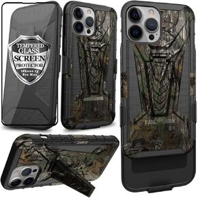 Ailiber Compatible with iPhone 13 Pro Max Case, iPhone13 Pro Max Holster with Screen Protector, Swivel Belt Clip Kickstand Holder, Heavy Duty Full Body Shockproof Case for iPhone13 Pro Max-Camouflage