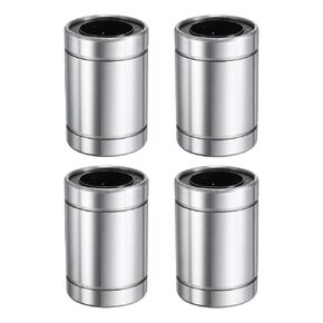 uxcell 4Pcs LM5UU Linear Bearing 5mm Bore 10mm OD 15mm Length Linear Ball Bearings Double Side Rubber Sealed Bearing Steel for CNC Machine 3D Printer Food Packaging Machine
