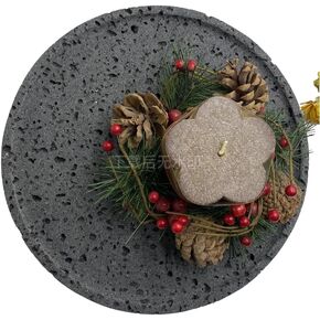 Marble Tray,(Dark Gray) Natural Volcanic Stone Tray，Home Decor，Halloween Candle Tray, Christmas Decoration Tray