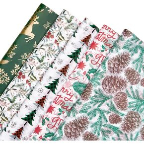 PAPER FAIR 100-Sheet Thanksgiving Orange Metallic Gold Tissue Paper, 20x14 inch, Fall Pumpkin Turkey Polka Dot & Stripes for Gift Bags Wrapping, Perfect Accent for Autumn Harvest Season Decorations